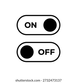 Uma ilustração vetorial minimalista de um interruptor de ligar e desligar para design de interface de usuário.