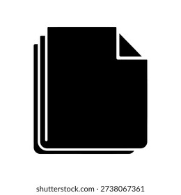 Minimalist vector illustration of an open black folder icon with clean lines, perfect for business, documents, and digital interface design projects.