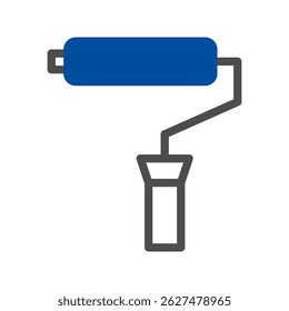 A minimalist vector illustration of a paint roller, ideal for renovation, construction, or improvement projects. Symbolizes home maintenance, interior decorating, and professional handyman services.