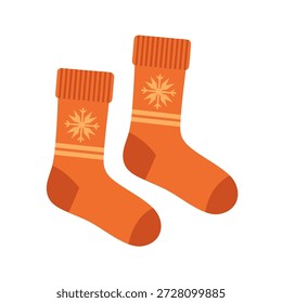 Eine minimalistische Vektorgrafik eines Paares festlicher Socken