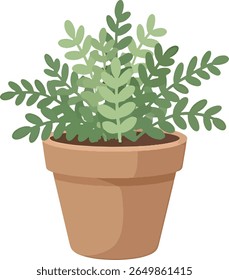 A minimalist vector illustration of a potted plant. Perfect for home decor themes, eco-friendly designs, gardening content, or nature-inspired projects