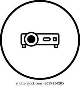 Minimalist Vector Illustration of a Projector for Presentations and Multimedia