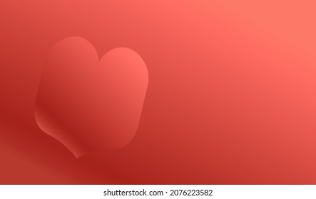 minimalist vector illustration of a red heart shape o red background