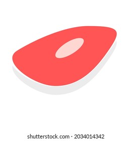 A Minimalist Vector illustration of a red meat steak for web and presentations isolated on white background 