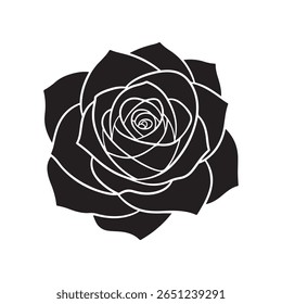 A minimalist vector illustration of a rose, perfect for design elements and icons.