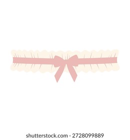 Una Ilustración vectorial minimalista de una liga con volantes con un lazo