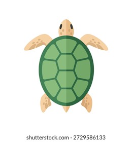 Uma ilustração vetorial minimalista de uma tartaruga marinha vista de cima