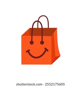 Ilustración vectorial minimalista de un bolso de compras con asa. Perfecto para temas relacionados con las compras, el comercio minorista y el consumismo, destacando la simplicidad y la funcionalidad.