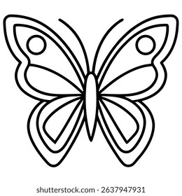 A minimalist vector illustration showcases a simple, elegant butterfly design. 