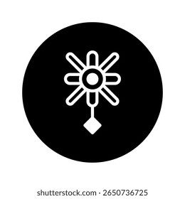 Minimalist vector illustration showcasing a floral design within a circle providing a clean aesthetic element