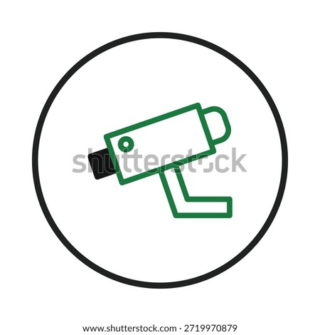 A minimalist vector illustration showcasing a surveillance camera, symbolizing security and monitoring. Ideal for representing safety measures, protection of property, and technological vigilance in