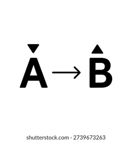 Minimalist vector illustration showing a clear business transition or process flow from point A to B with bold typography and directional arrow.