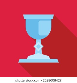 Minimalist vector illustration of a silver chalice, ideal for religious or historical projects