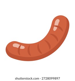 Ilustração vetorial minimalista de uma única salsicha grelhada