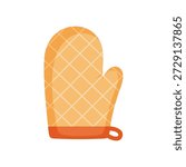 A minimalist vector illustration of a single kitchen oven mitt