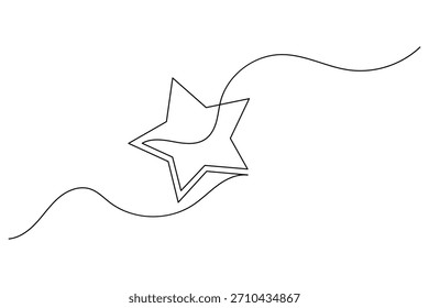 Ilustración vectorial minimalista de una sola estrella sobre un fondo blanco, concepto.