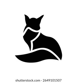 Minimale abstrakte Fuchs Solid Black Symbol