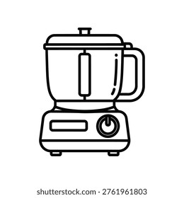 Minimalist vector illustration of a sleek coffee maker, ideal for kitchen appliances, office supplies, and home decor marketing materials. Perfect for advertising, web design, and print media.