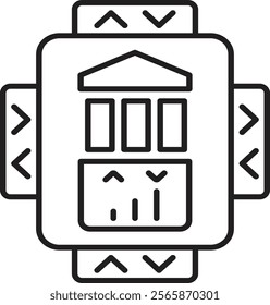 Minimalist vector illustration of a smartwatch interface, ideal for wearable technology, smart devices, and modern digital innovations