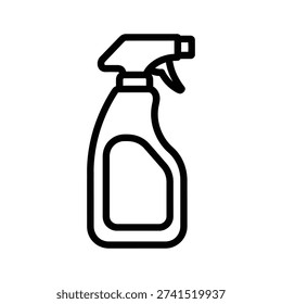 Minimalist vector illustration of a spray bottle, perfect for cleaning product labels, household item designs, and commercial use graphics.