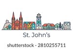 A minimalist vector illustration of St John