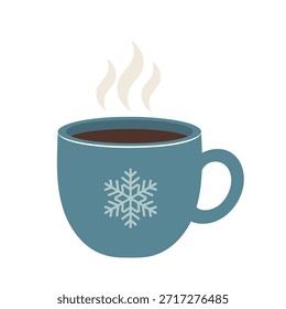 Una Ilustración vectorial minimalista de una taza humeante de bebida caliente