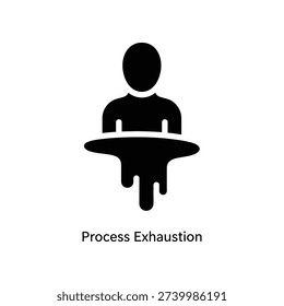 Minimalist vector illustration of a stressed worker holding a heavy workload, depicting burnout and process exhaustion in a clean, modern style.