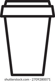 Ilustración vectorial minimalista de una taza de café para llevar con tapa marrón y cuerpo crema. Ideal para la marca de cafeterías, menús de cafeterías, blogs de estilo de vida y proyectos de diseño relacionados con bebidas.