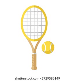 Eine minimalistische Vektorgrafik eines Tennisschlägers und Balls