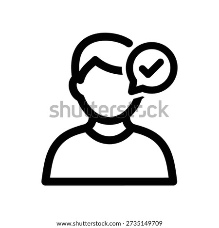 Minimalist vector illustration of a thinking business professional with a lightbulb idea symbol, representing creativity, success, and problem-solving in corporate settings.
