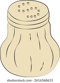 Minimalist vector illustration of traditional Indonesian spices and herbs, featuring the text "Rendang Uwo". Suitable for packaging design, or promotional material related to Indonesian cuisine