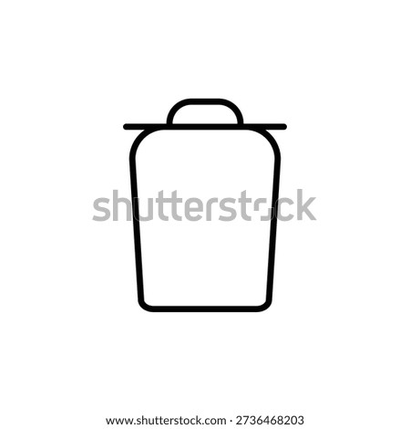 A minimalist vector illustration of a trash can icon, representing deletion or removal, perfect for digital interfaces and design projects.