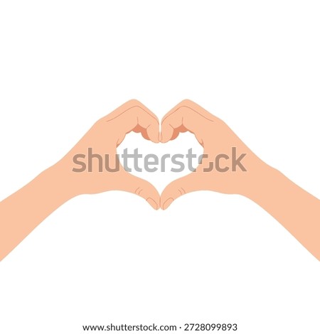 A minimalist vector illustration of two hands forming a heart shape