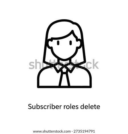 Minimalist vector illustration of a user profile icon removing subscriber roles, ideal for apps, websites, and digital admin interfaces.