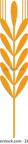 Minimalist vector illustration of a wheat stalk in orange, symbolizing agriculture, harvest, and grain production, ideal for food industry and farming concepts