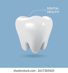 Minimalist vector illustration of a white healthy tooth with clean blue background and plus symbols. Perfect for dental care promotion, oral hygiene, clinic advertisement, or health campaign