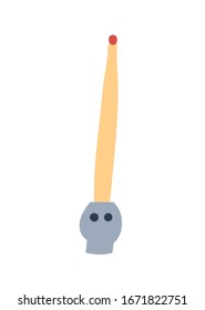 Minimalist vector illustration of yellow candle. Decoration for cards, stationery. Magic, occultism, mystery related image.