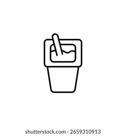 Minimalist Vector Illustration Of A Yogurt Container With Spoon
