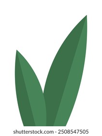 A minimalist vector image of three green leaves on a white backdrop, illustrating themes like sustainability, nature, environmental health, and ecological balance. Perfect for green campaigns.