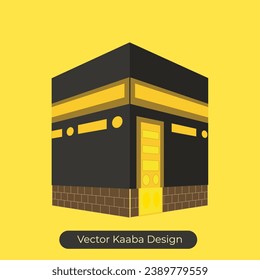 Un diseño de kaaba vectorial minimalista puede facilitarle el diseño de un afiche o post ...