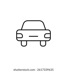 Minimalist vector line drawing of a classic car with distinct shapes