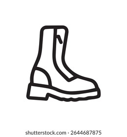 A minimalist vector line drawing of a modern zipper boot Great for fashion blogs and product visuals Represents style and practicality in footwear