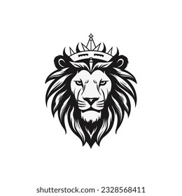 Minimalist vector of a lion king.