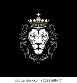 Minimalist vector of a lion king.