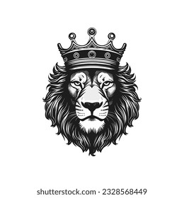 Minimalist vector of a lion king.