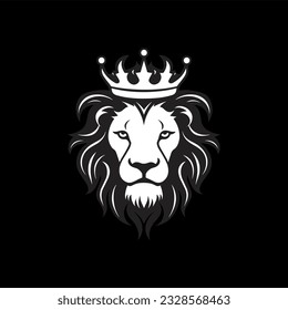 Minimalist vector of a lion king.