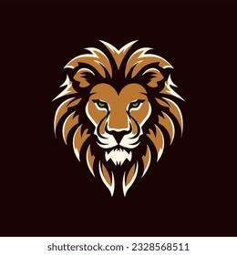 Minimalist vector of a lion king.