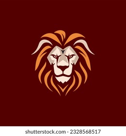 Minimalist vector of a lion king.