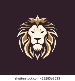 Minimalist vector of a lion king.
