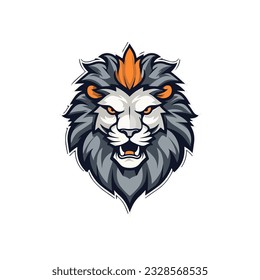 Minimalist vector of a lion king.